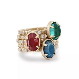 KENDRA SCOTT DARCI STACKABLE RINGS MULTI GEM SET